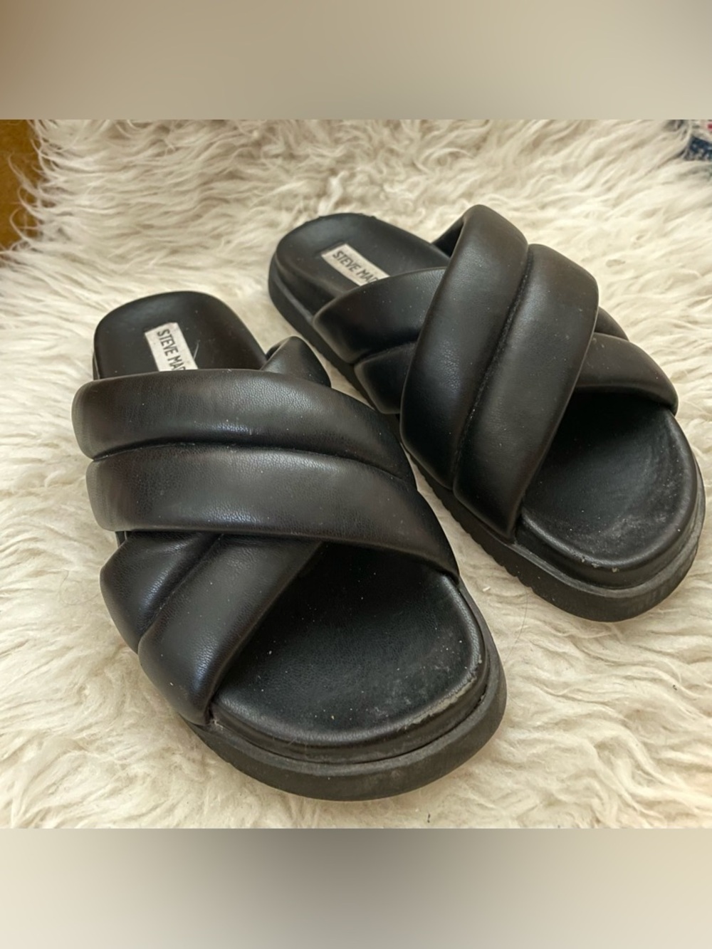 Steve Madden Motte Criss Cross Slide Sandals 7.5